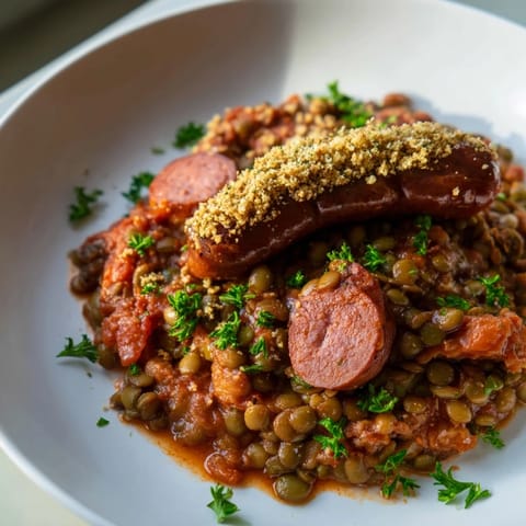 Vegan cassoulet saucisse lentilles