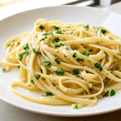 Pâtes ail huile persil