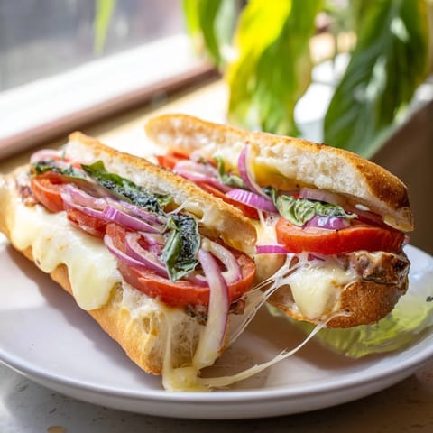 Baguette chaud fromage tomate