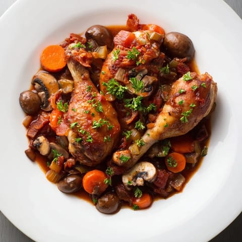 Pilons coq vin mijotés