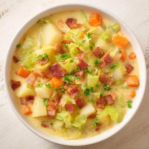 Soupe chou bacon fromage