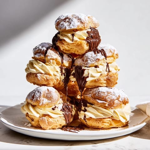 Tour choux crème marron