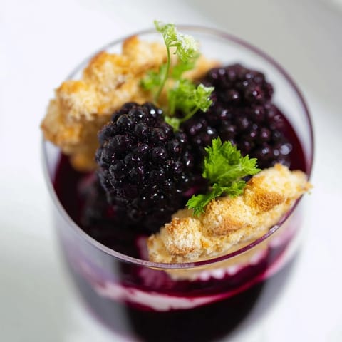 This quick Crème de Cassis recipe showcases creamy mascarpone and sweet blackcurrant flavors beautifully.