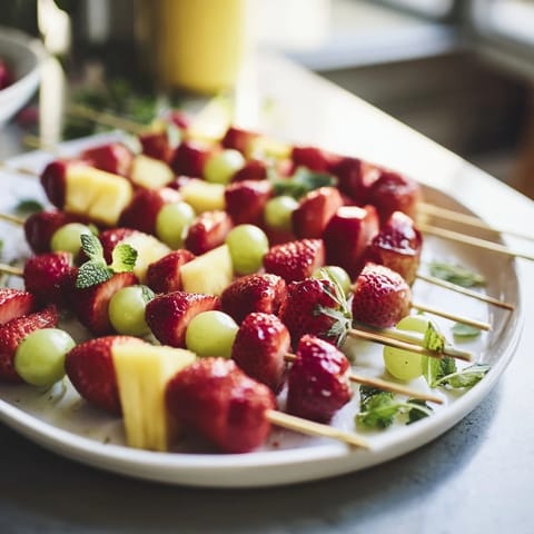 Champagne fruit skewers fresh