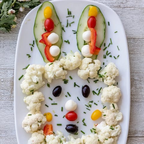 Plateau lapin printanier coloré