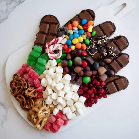 Festive Cozy Mitten Dessert Board, a delicious assortment of sweets perfect for holiday celebrations and sharing.