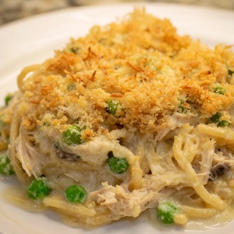 Pâte crémeuse poulet pois