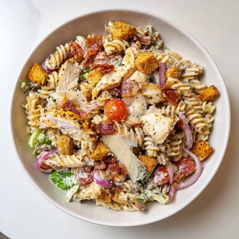Pâtes caesar poulet bacon
