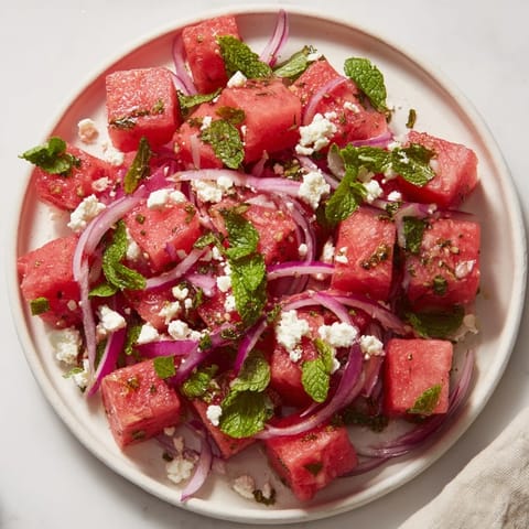 Salade pastèque feta menthe