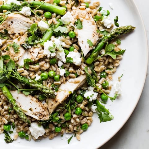 Salade chaude farro poulet