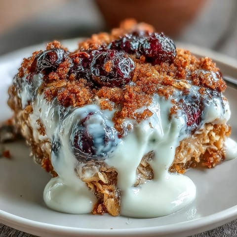Clean Blueberry Oatmeal Bake