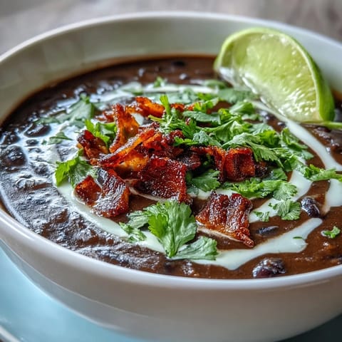 Soupe haricots noirs bacon lime