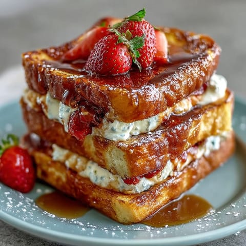 Brunch de pain perdu fraises