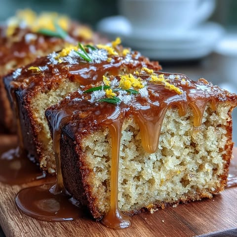Gâteau au miel de pissenlit et glaçage au citron, doré et moelleux, décoré d'un glaçage brillant pour un dessert printanier élégant.