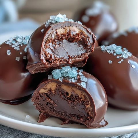 Oeufs de Pâques au chocolat noir et beurre de cacahuète avec fleur de sel : un dessert riche et décadent parfait pour Pâques.