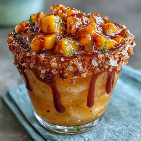 Cinco de Mayo Mangonada : une boisson glacée vibrante aux fruits tropicaux et à la chamoy épicée.