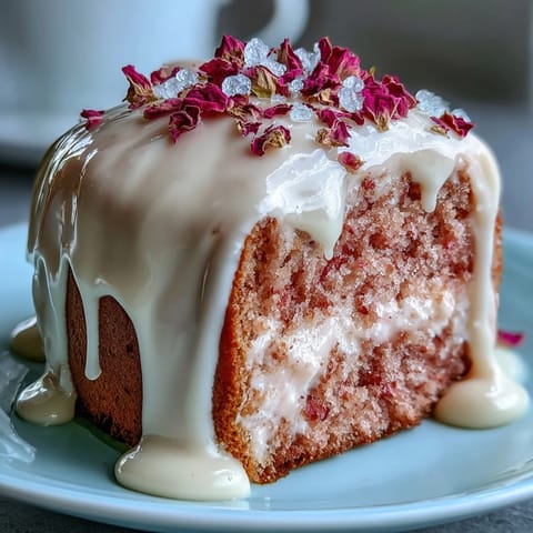 Couche de velours rosé tendre et onctueuse, nappée de crème au fromage et finie par une coulure dorée scintillante.  
