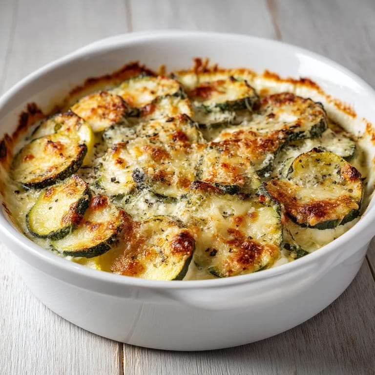 Une assiette de zucchini rôtis avec une sauce blanche.