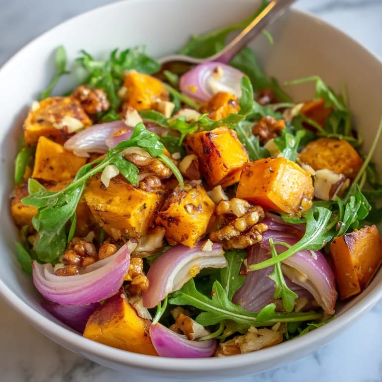 Une salade de légumes et de fruits, avec des carottes, des pommes et des onions, est servie dans un bol.