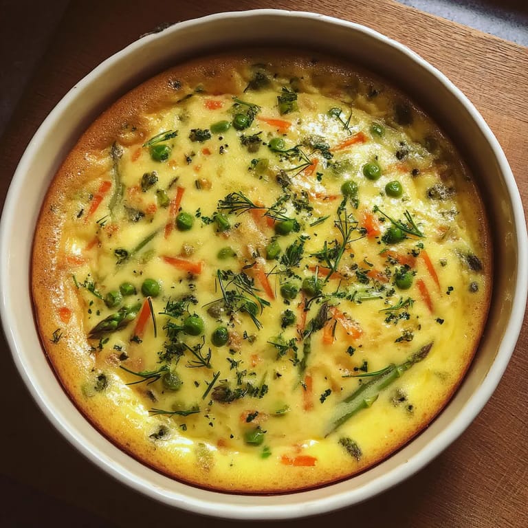 Une tarte aux carottes et aux pommes de terre sur un plateau de bois.