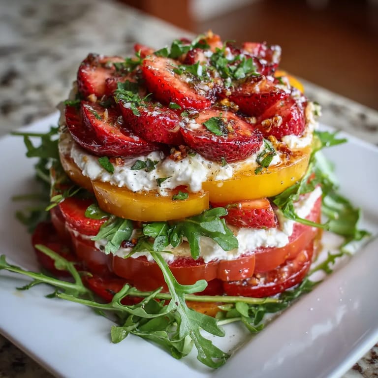 Une assiette de salade composée de tomates, de laitue et de strawberries.