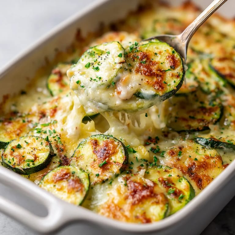 Une casserole de zucchini et de fromage.