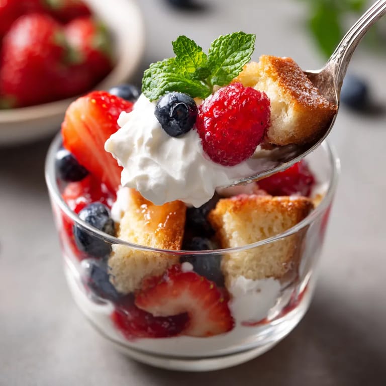 Un bol contenant des fraises, des biscuits et du yaourt.