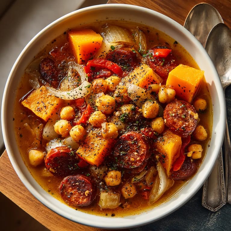 Une assiette de soupe contenant des légumes et des choux.