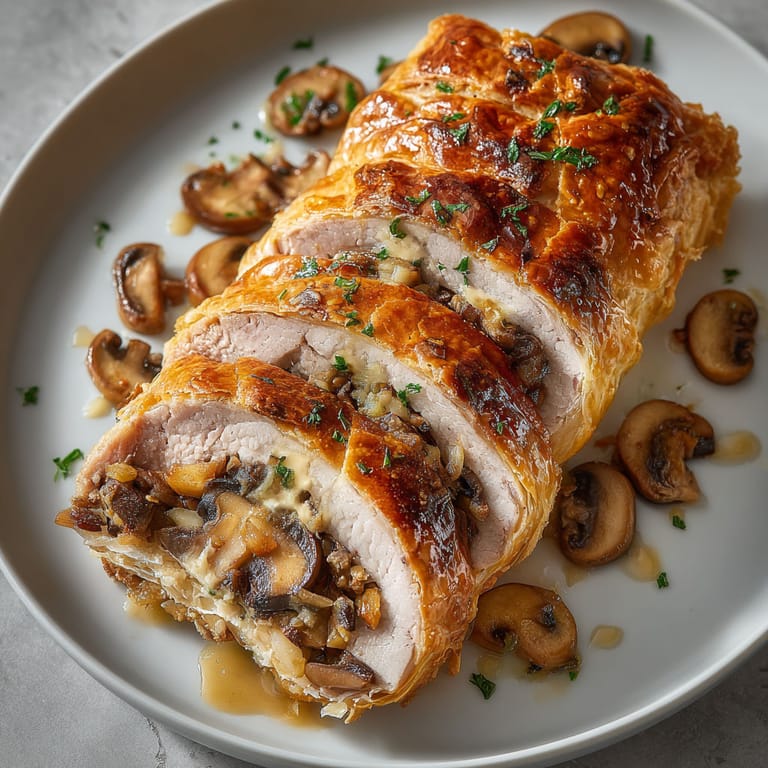 A plate of food with mushrooms and meat.