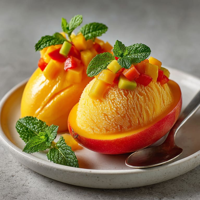 Two pieces of fruit on a plate.