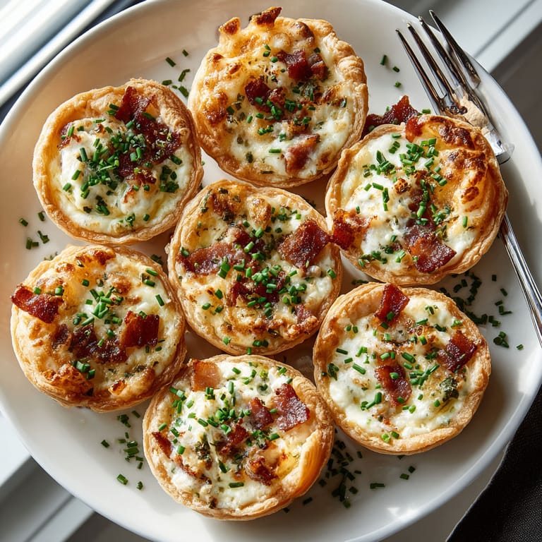 A plate of food with bacon and cheese.