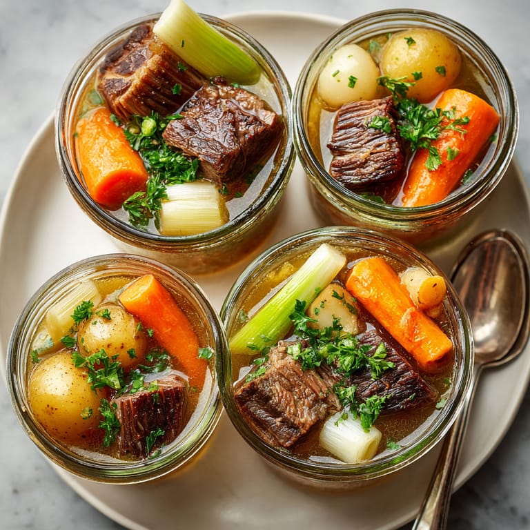 A plate of food in mason jars.