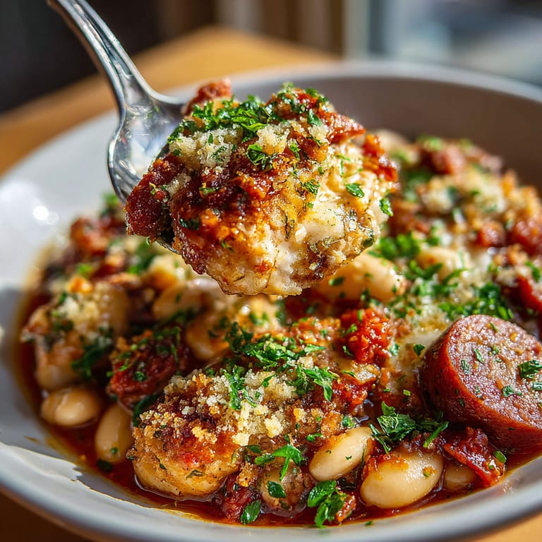 A plate of food with a fork on it.