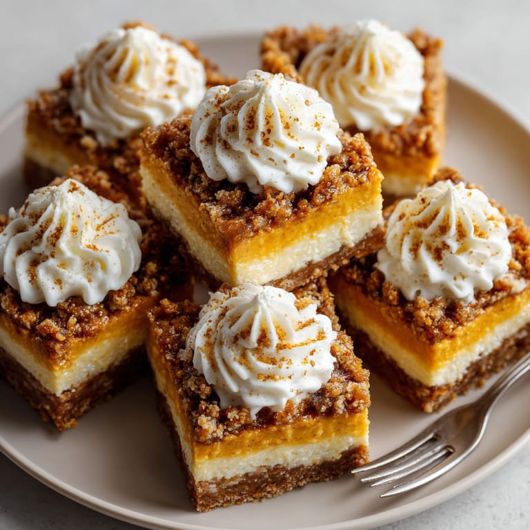 A plate of desserts with white frosting and orange squares.