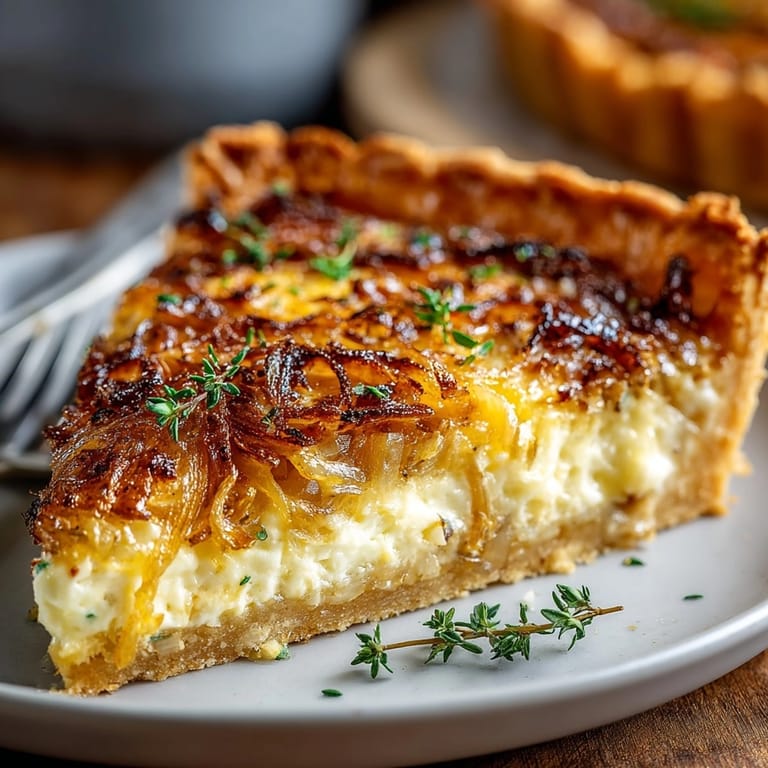 Imaginez une "Easy French Onion Tart" chaude : des oignons doux, une pâte feuilletée et du Gruyère fondu.