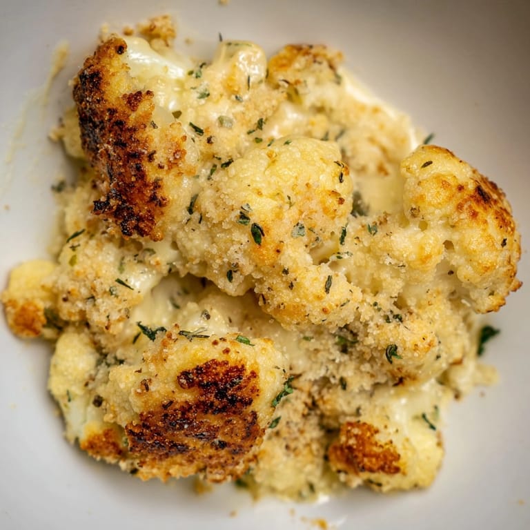 Chou - fleur crémeux et fromagé, un gratin de chou - fleur aux herbes parfait.