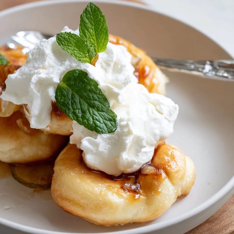 Golden, fluffy Pickle Juice Baba au Rhum soaked in tangy syrup, perfect for dessert.
