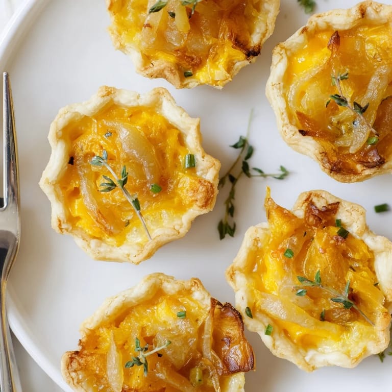 Mini quiches à la citrouille crémeuse, idéales pour des apéritifs d'automne élégants.