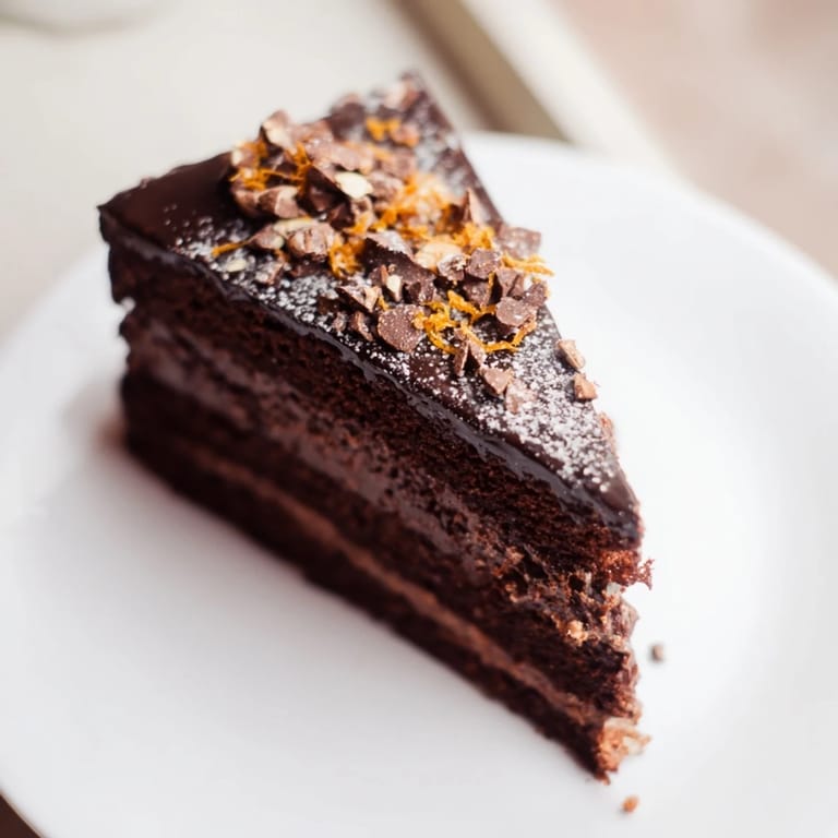 Gâteau au chocolat luxuriant infusé d'épices, parfait pour les occasions spéciales ou un dessert indulgent.