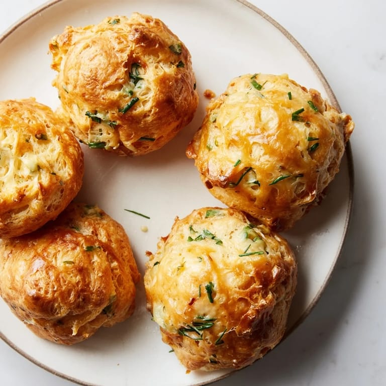 Gougères salées à la texture légère, rehaussées de pickles croquants, pour vos réceptions.