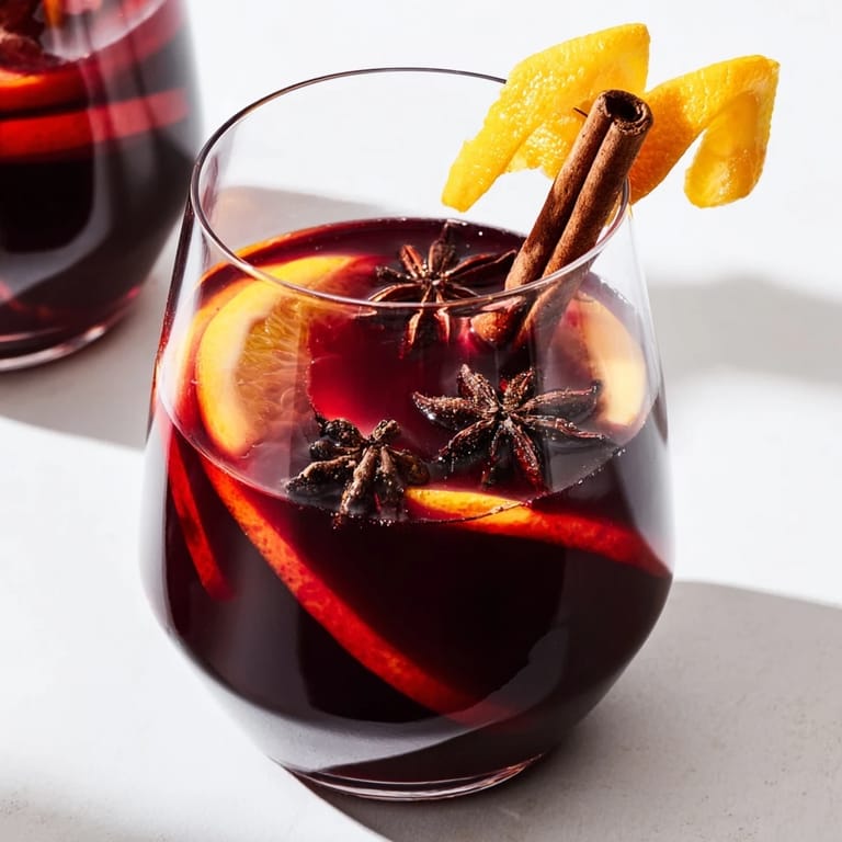 Fast & Flavorful Spicy Vin Chaud steams in a saucepan, full of spices, before being served warm.