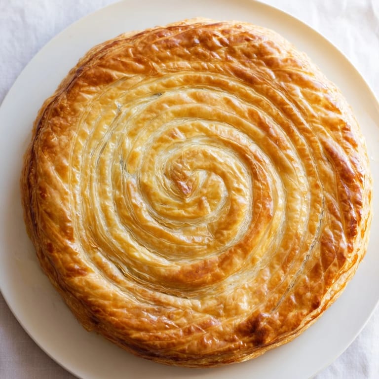 Flaky, air-fried Air Fryer Galette des Rois, a French dessert showcasing golden perfection.
