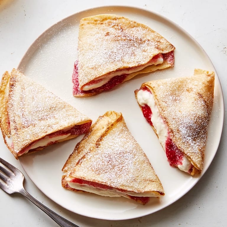 Soft Snow Angel Tortilla Wraps, cut diagonally, dusted with powdered sugar, ready to eat.