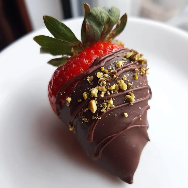 Close-up of vibrant Dark Chocolate Covered Strawberry Dips, perfect for a special treat.