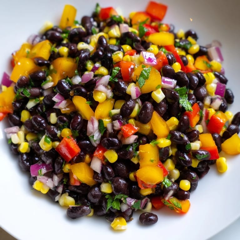 Delicious Southwest Black Bean Salad served in a bowl, perfect as a refreshing summer side.