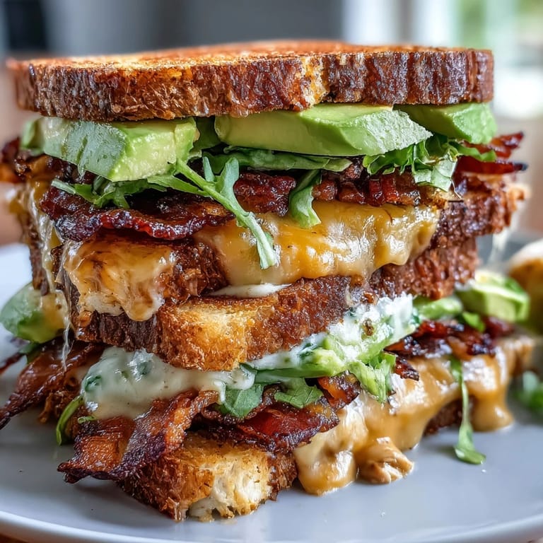 Servie en tranche diagonale, cette version classique du Cowboy Club Sandwich met en valeur ses couches croquantes et colorées.