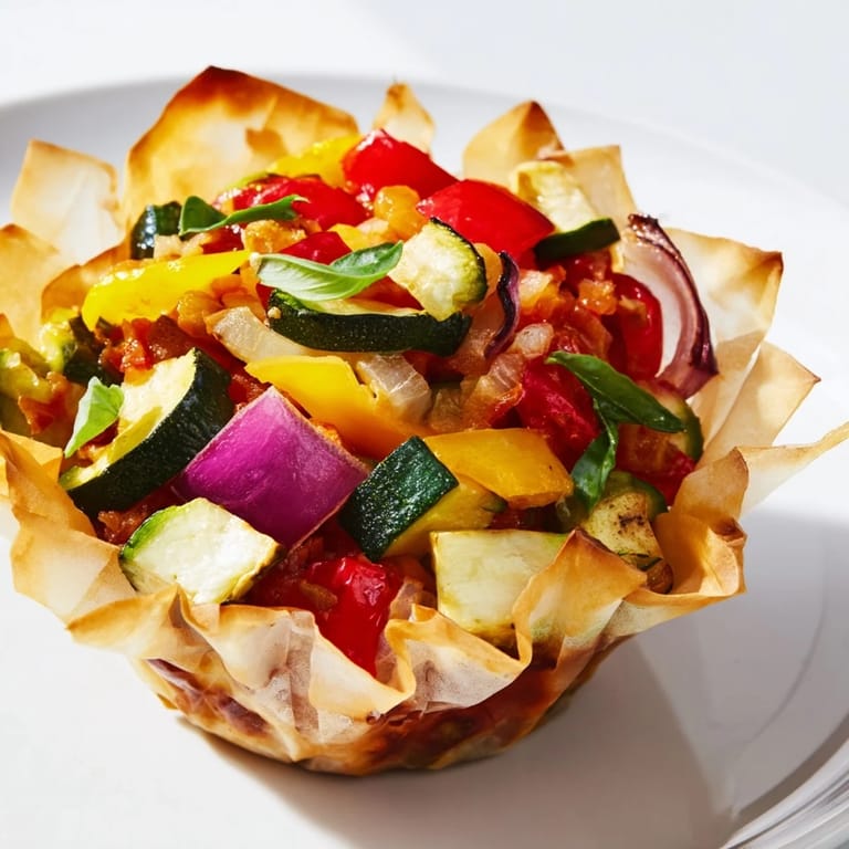 Appétissantes tasses de ratatouille offrant une explosion de couleurs et de saveurs.  