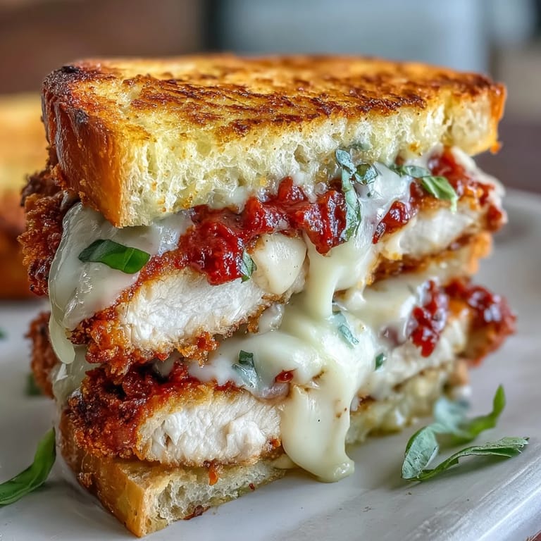 Sandwich Vodka Sauce Chicken Parmesan avec sauce tomate à la vodka onctueuse, poulet croustillant et fromage fondus en couches généreuses.