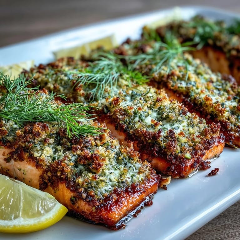 Lumière sur un saumon Pan-Seared avec une croûte de pistaches et d'herbes, prêt à être dégusté avec un zeste de citron.