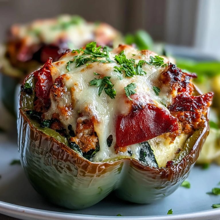 Hearty and wholesome Turkey and Veggie Stuffed Bell Peppers served alongside a crisp salad for a complete gluten-free dinner.